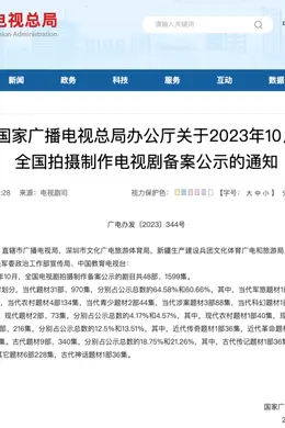 最新!广电总局1-10月全国拍摄制作电视剧备案公示一览
